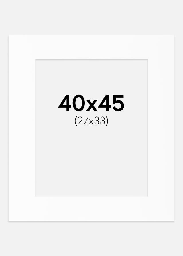 Paspartu Baltas Standartas (Balta Šerdis) 40x45 cm (27x33)