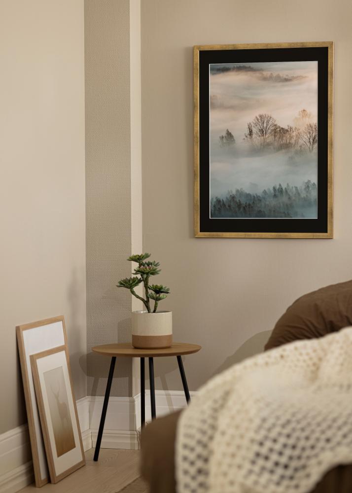 Rėmas Stilingas Auksas 30x40 cm - Paspartu Juodas 21x29,7 cm (A4)