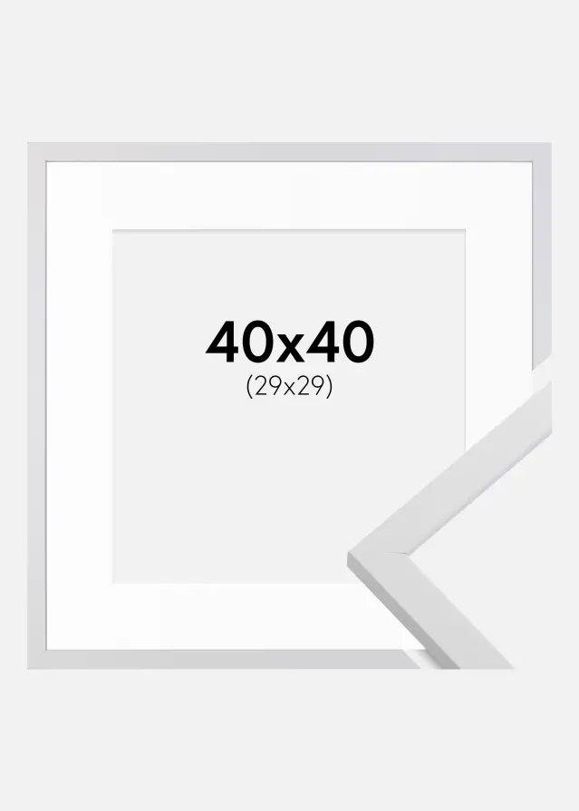 Rėmas Trendy Baltas 40x40 cm - Paspartu Baltas 30x30 cm