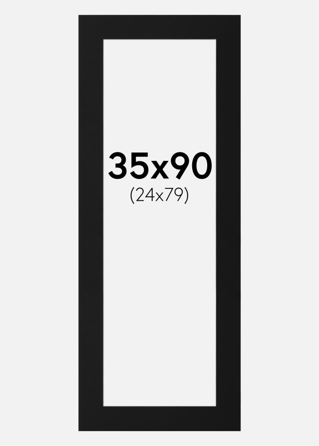 Paspartu Juodas Standartas (Balta Šerdis) 35x90 cm (24x79)