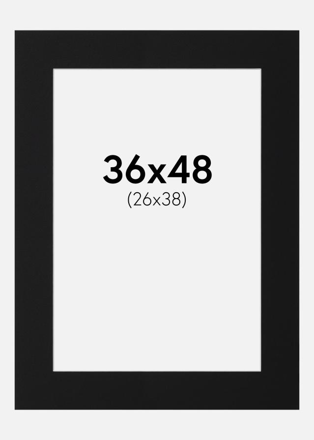 Paspartu Juodas Standartas (Balta Šerdis) 36x48 cm (26x38)