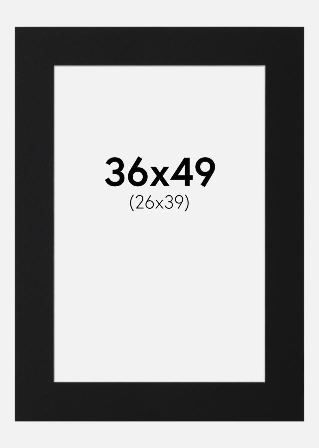 Paspartu Juodas Standartas (Balta Šerdis) 36x49 cm (26x39)
