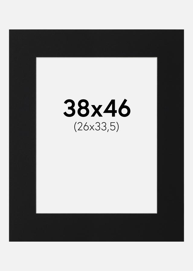 Paspartu Juodas Standartas (Balta Šerdis) 38x46 cm (26x33,5)
