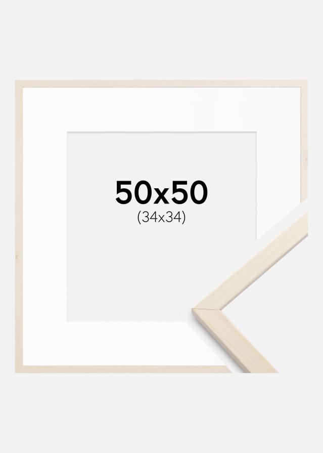 Rėmas Edsbyn Klevas 50x50 cm - Paspartu Baltas 35x35 cm