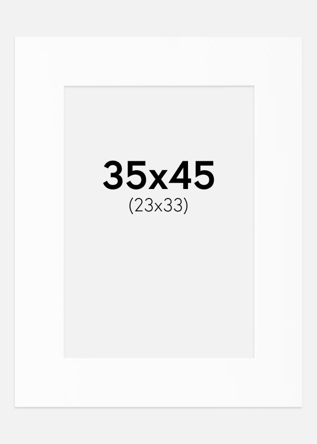 Paspartu Baltas Standartas Balta šerdis 35x45 cm (23x33)