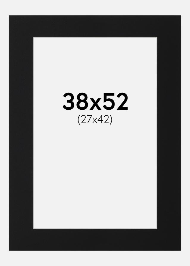 Paspartu Juodas Standartas (Balta Šerdis) 38x52 cm (27x42)
