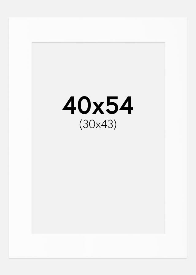 Paspartu Baltas Standartas (Balta Šerdis) 40x54 cm (30x43)