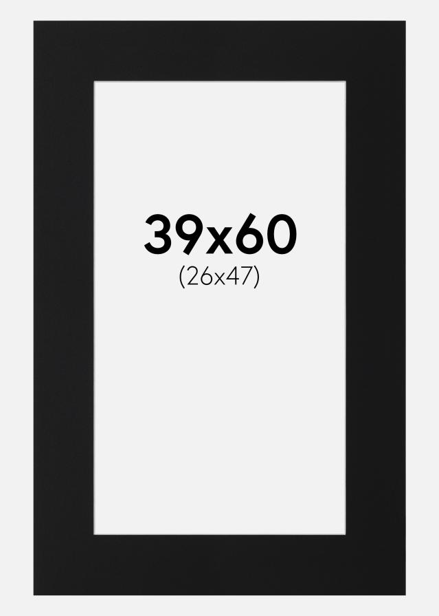 Paspartu Juodas Standartas (Balta Šerdis) 39x60 cm (26x47)