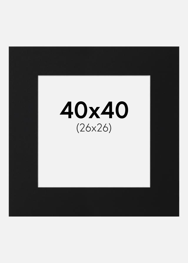 Paspartu Juodas Standartas (Balta Šerdis) 40x40 cm (26x26)