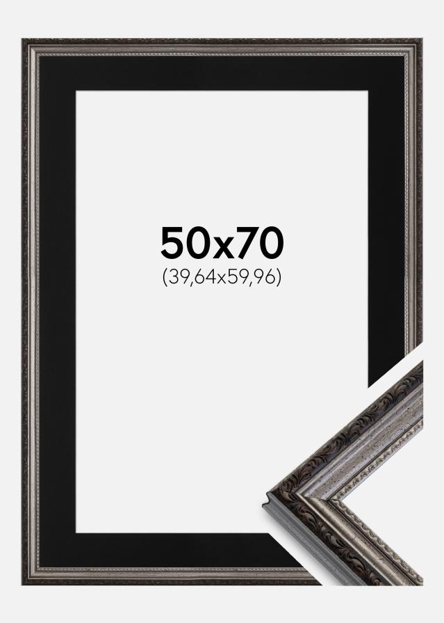 Rėmas Abisko Sidabras 50x70 cm - Paspartu Juodas 16x24 inches