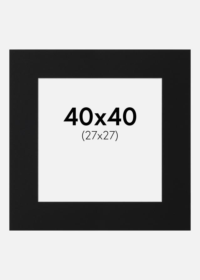Paspartu Juodas Standartas (Balta Šerdis) 40x40 cm (27x27)