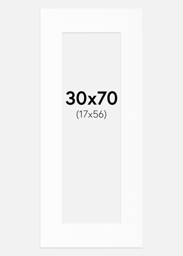 Paspartu Baltas Standartas Balta šerdis 30x70 cm (17x56)