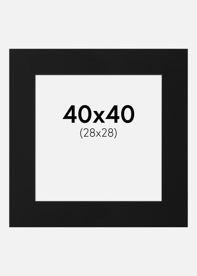Paspartu Juodas Standartas (Balta Šerdis) 40x40 cm (28x28)