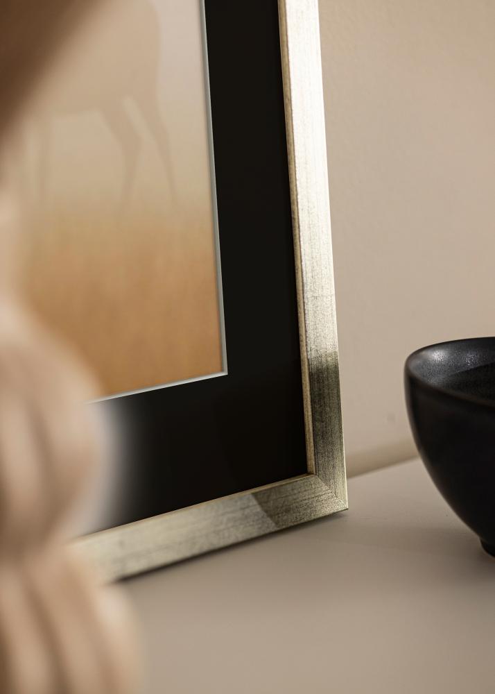 Rėmas Stilingas Sidabras 30x40 cm - Paspartu Juodas 21x29,7 cm (A4)