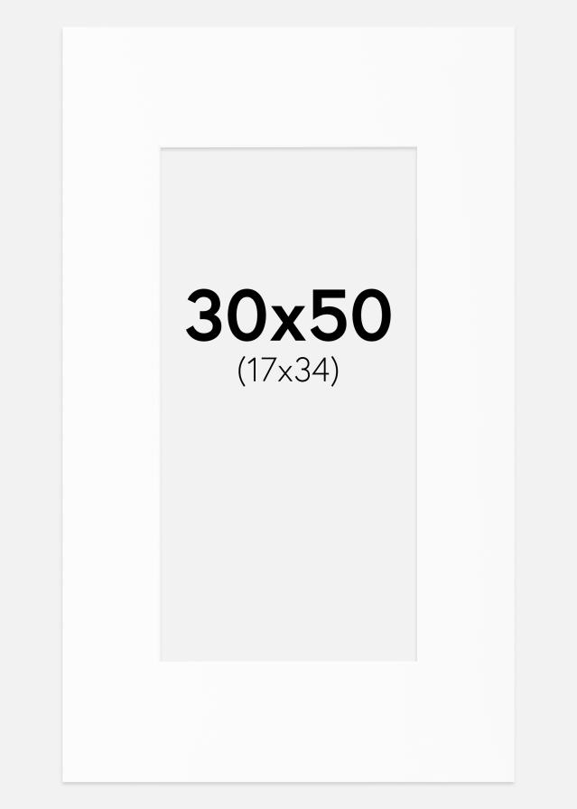 Paspartu Canson Baltas Balta šerdis 30x50 cm (17x34)