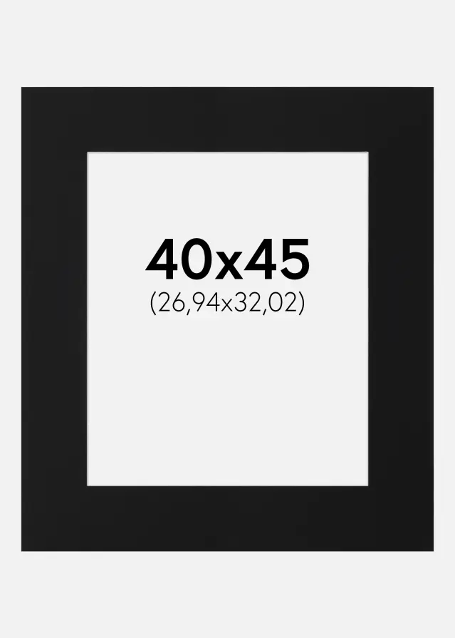 Paspartu Juodas Standartas (Balta Šerdis) 40x45 cm (26,94x32,02)