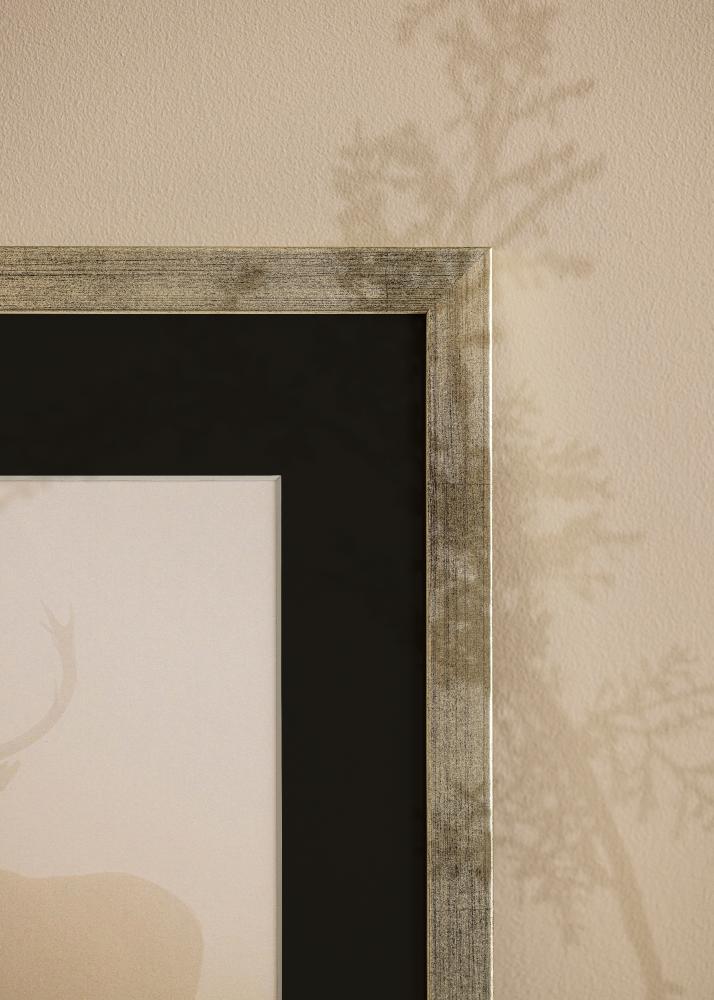 Rėmas Stilingas Sidabras 30x40 cm - Paspartu Juodas 21x29,7 cm (A4)