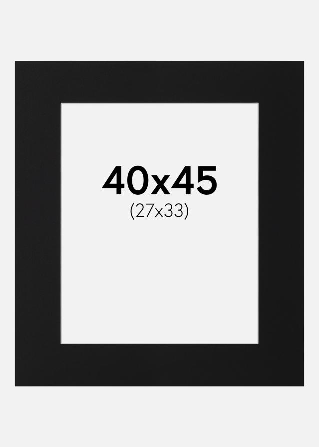 Paspartu Juodas Standartas (Balta Šerdis) 40x45 cm (27x33)