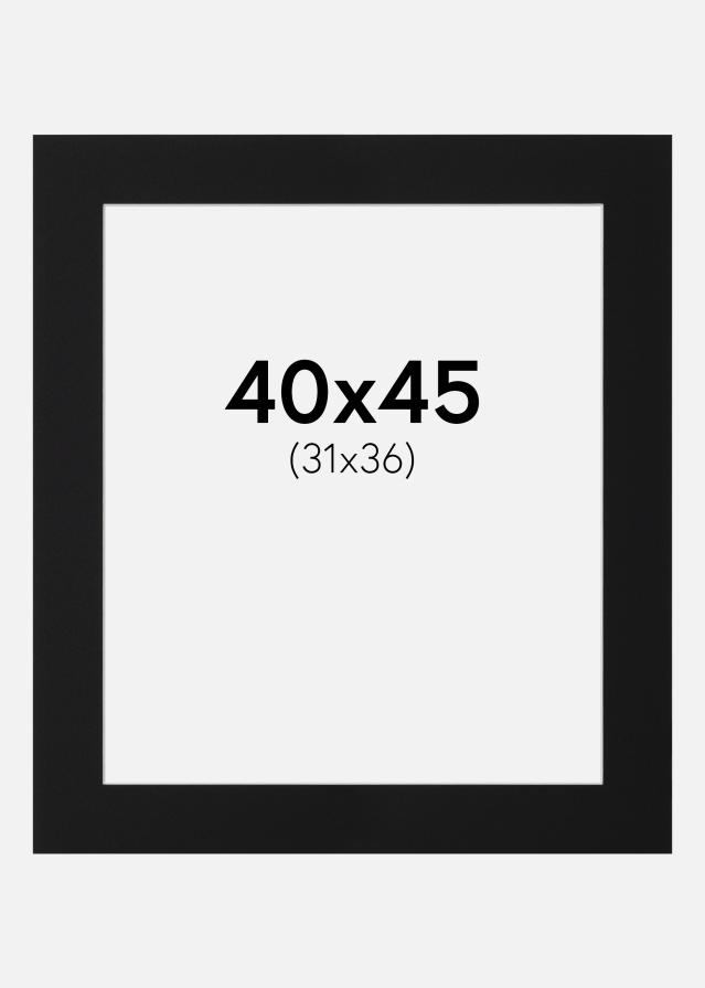 Paspartu Juodas Standartas (Balta Šerdis) 40x45 cm (31x36)