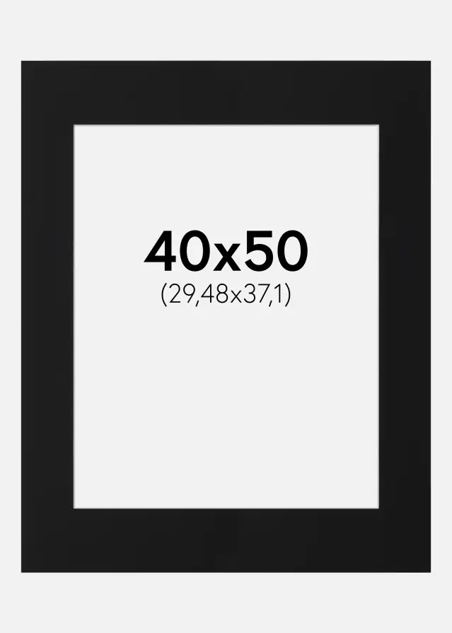 Paspartu Juodas Standartas (Balta Šerdis) 40x50 cm (29,48x37,1)