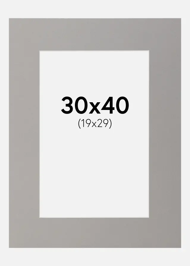 Paspartu Pilkas 30x40 cm (19x29)