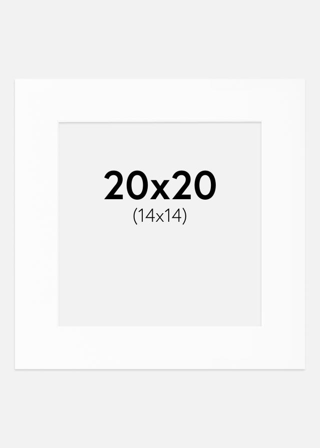 Paspartu Baltas Standartas Balta šerdis 20x20 cm (14x14)