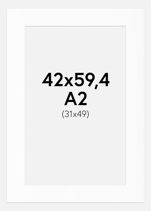 Paspartu Baltas Standartas (Balta Šerdis) 42x59,4 cm (31x49)