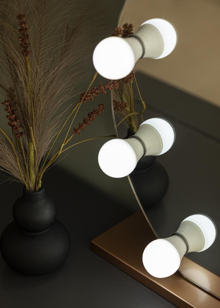 KAILA Kosmetinis veidrodis Hollywood 10 E27 Rozinis auksas 70x65 cm