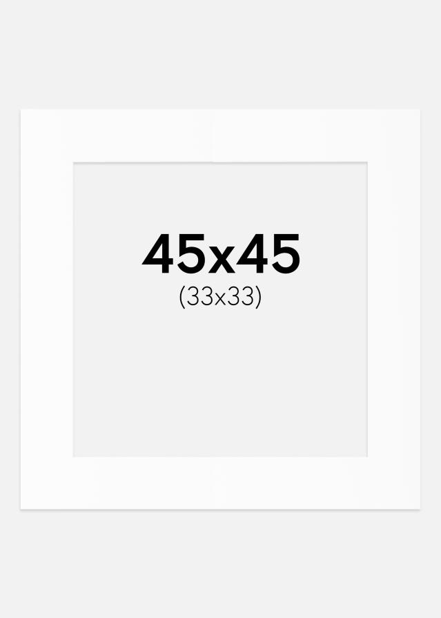 Paspartu Baltas Standartas (Balta Šerdis) 45x45 cm (33x33)