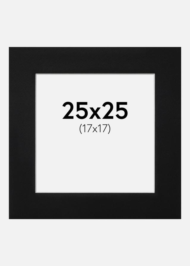 Paspartu Juodas Standartas Balta šerdis 25x25 cm (17x17)