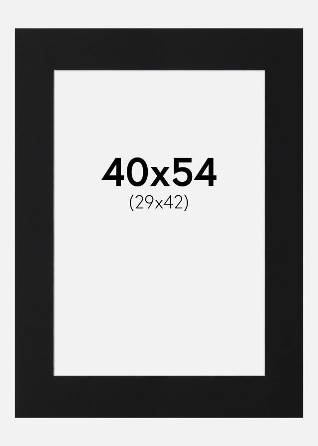 Paspartu Juodas Standartas (Balta Šerdis) 40x54 cm (29x42)