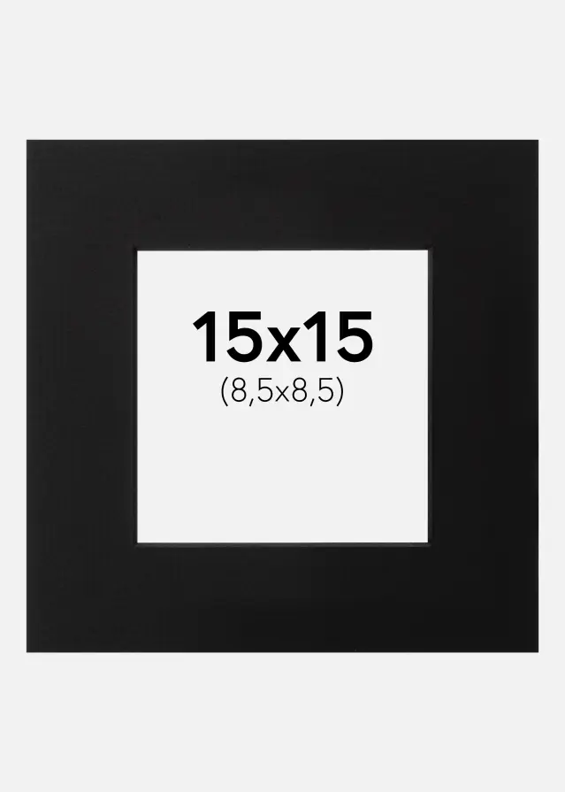 Paspartu Juodas Juoda šerdis 15x15 cm (8,5x8,5)