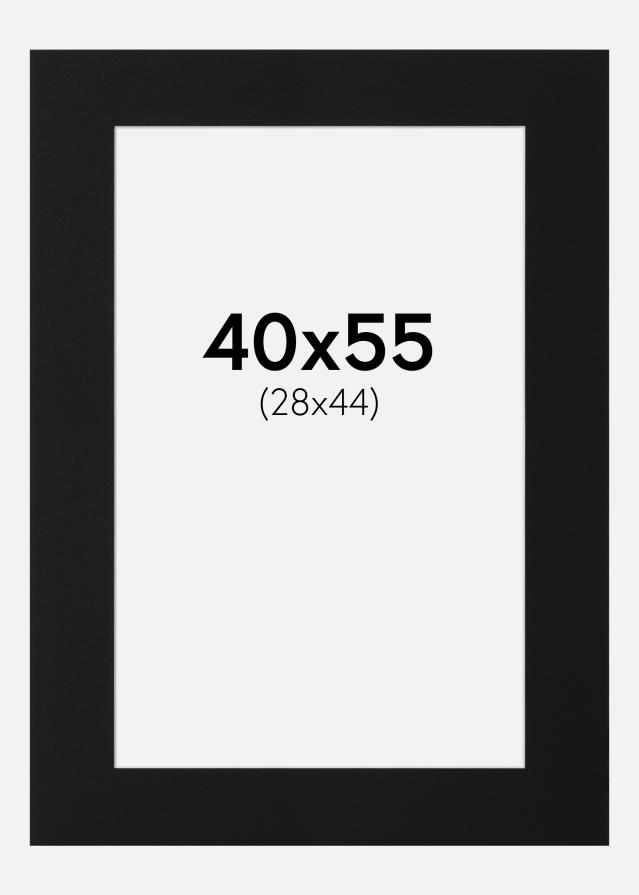 Paspartu Juodas Standartas (Balta Šerdis) 40x55 cm (28x44)