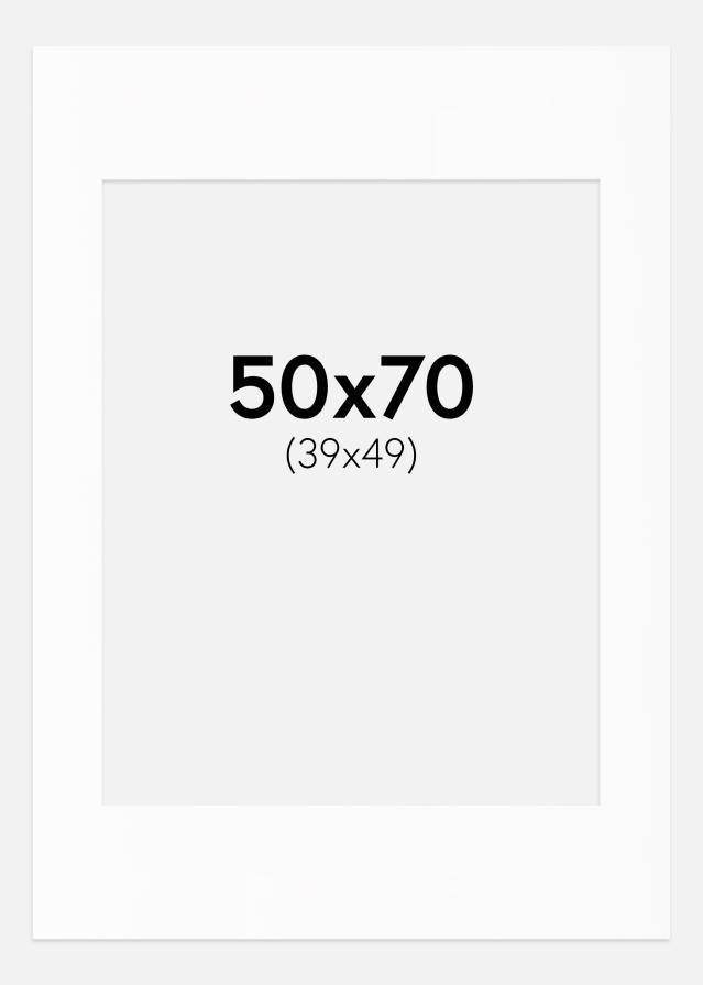 Paspartu Baltas Standartas Balta šerdis 50x70 cm (39x49)