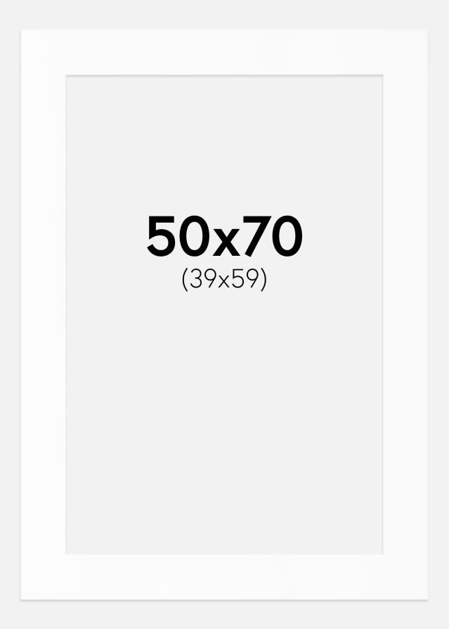 Paspartu Baltas Standartas Balta šerdis 50x70 cm (39x59)