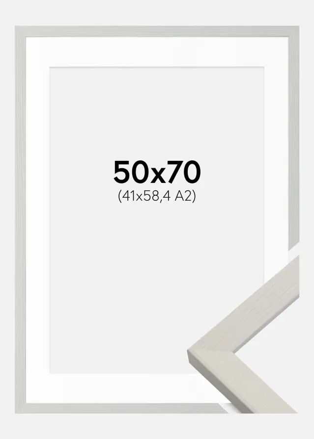 Rėmas Fiorito Baltas 50x70 cm - Paspartu Baltas 42x59,4 cm (A2)