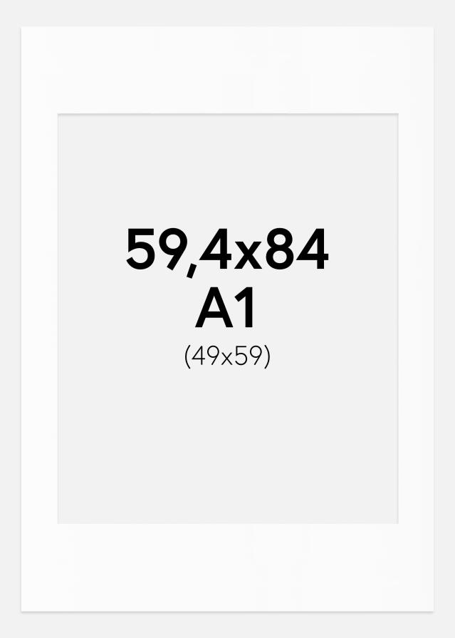 Paspartu Baltas Standartas Balta šerdis A1 59,4x84,1 cm (49x59)