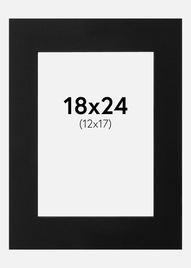 Paspartu Juodas Juoda šerdis 18x24 cm (12x17)