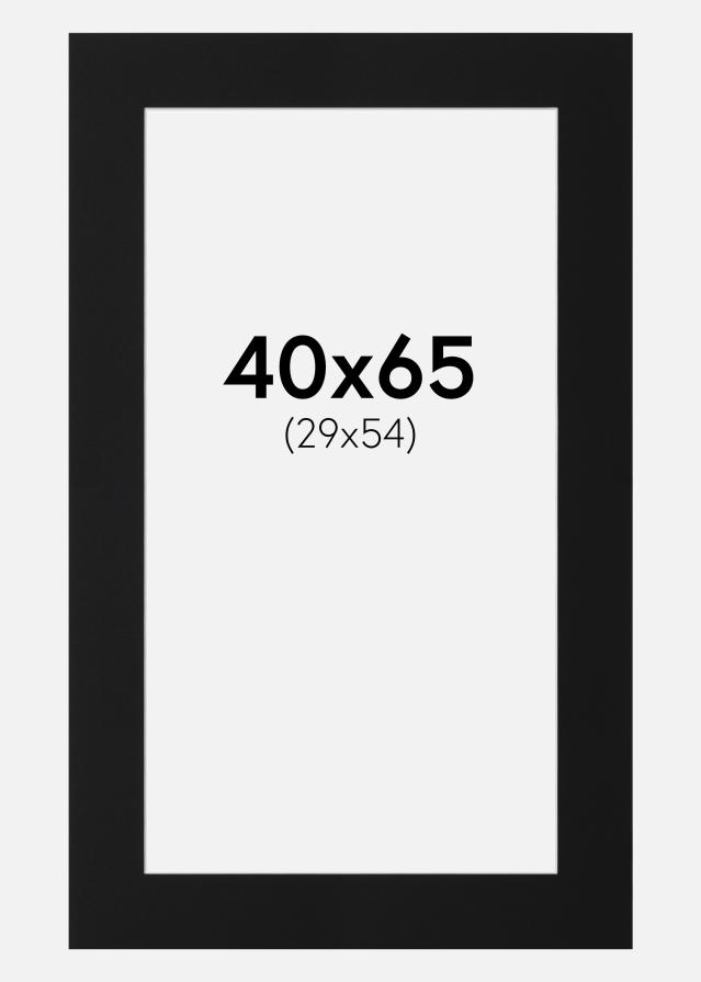 Paspartu Juodas Standartas (Balta Šerdis) 40x65 cm (29x54)