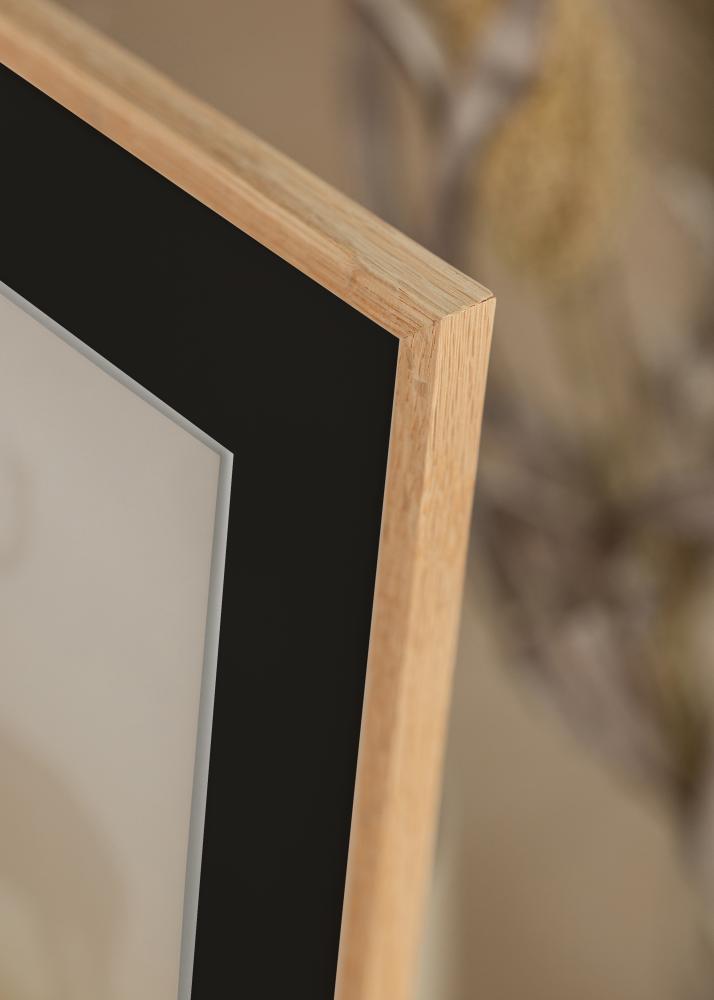 Rėmas Plonas ąžuolinis 20x30 cm - Paspartu Juodas 15x21 cm (A5)