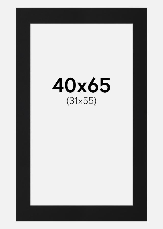 Paspartu Juodas Standartas (Balta Šerdis) 40x65 cm (31x55)