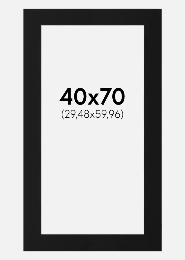 Paspartu Juodas Standartas (Balta Šerdis) 40x70 cm (29,48x59,96)