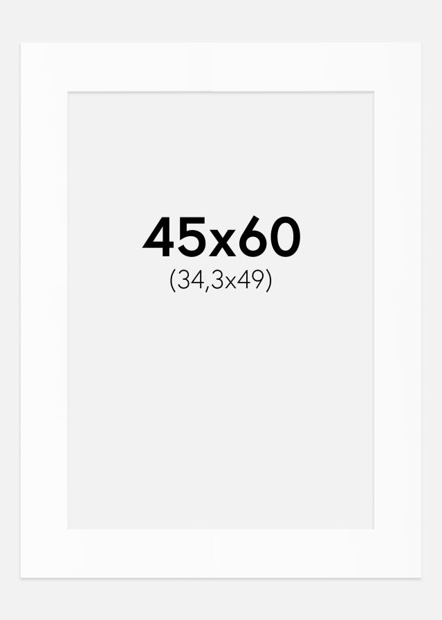 Paspartu Baltas Standartas (Balta Šerdis) 45x60 cm (34,3x49)