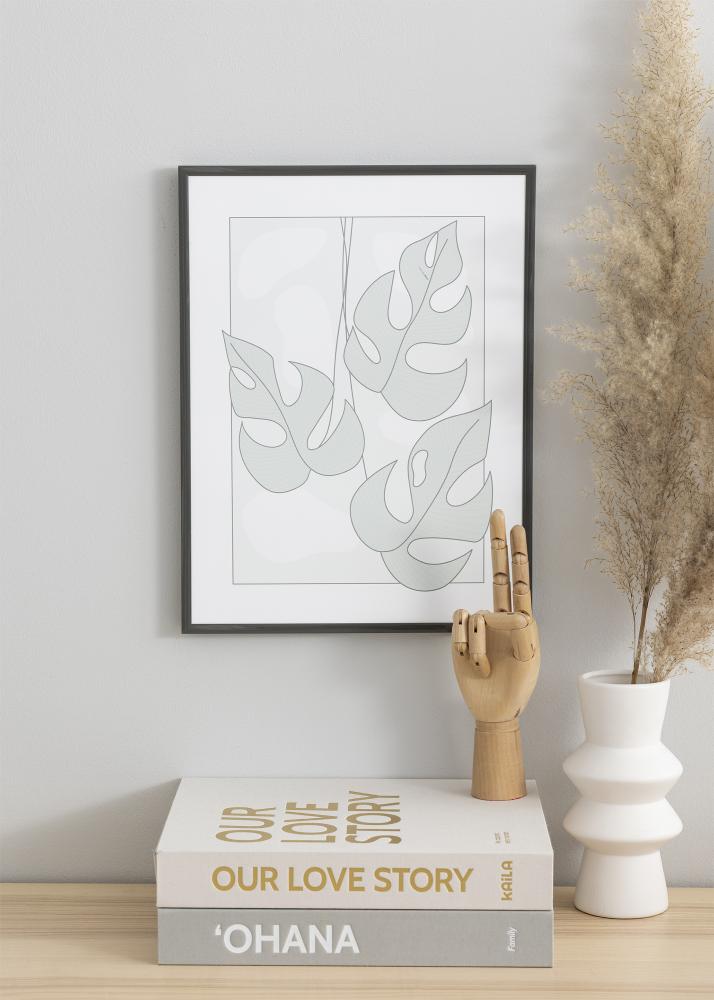 Rėmas New Lifestyle Tamsiai pilka 70x100 cm - Paspartu Juodas 24x36 inches