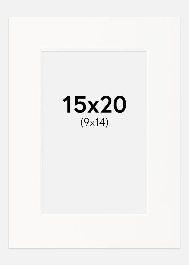 Paspartu Beveik baltas Balta šerdis 15x20 cm (9x14)