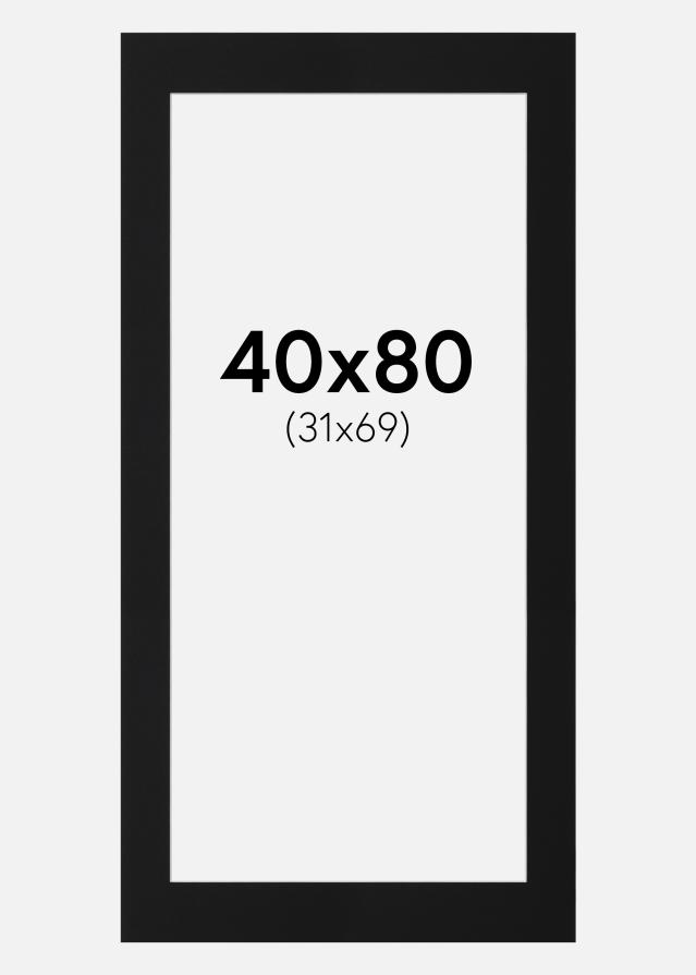 Paspartu Juodas Standartas (Balta Šerdis) 40x80 cm (31x69)