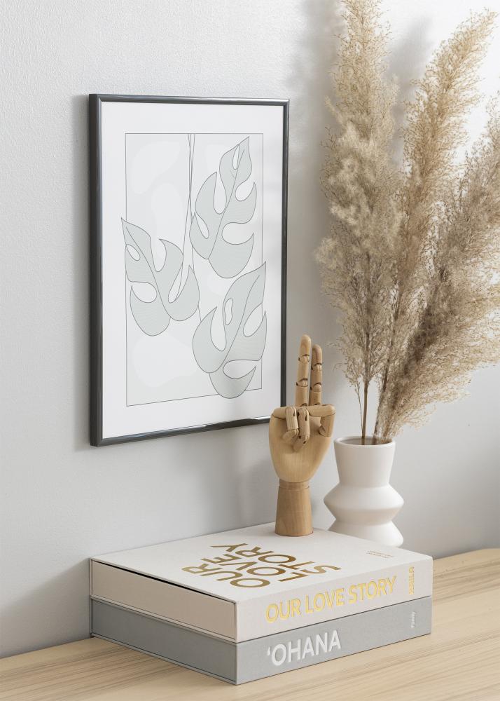 Rėmas New Lifestyle Tamsiai pilka 70x100 cm - Paspartu Juodas 24x36 inches