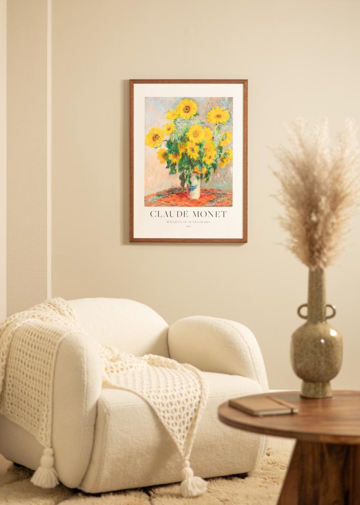 Rėmas Hermes Teak 60x90 cm - Paspartu Baltas 50x75 cm