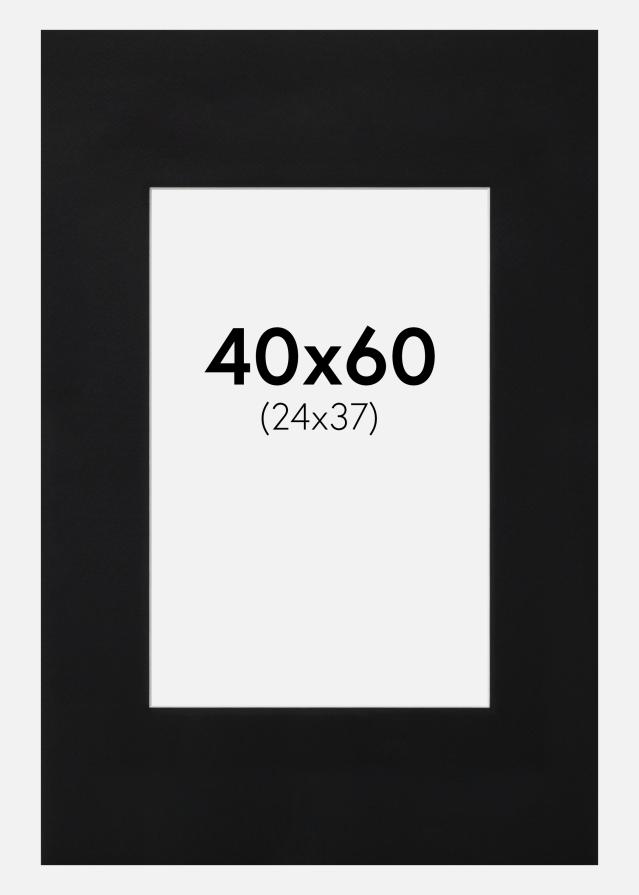 Paspartu Juodas Standartas Balta šerdis 40x60 cm (24x37)