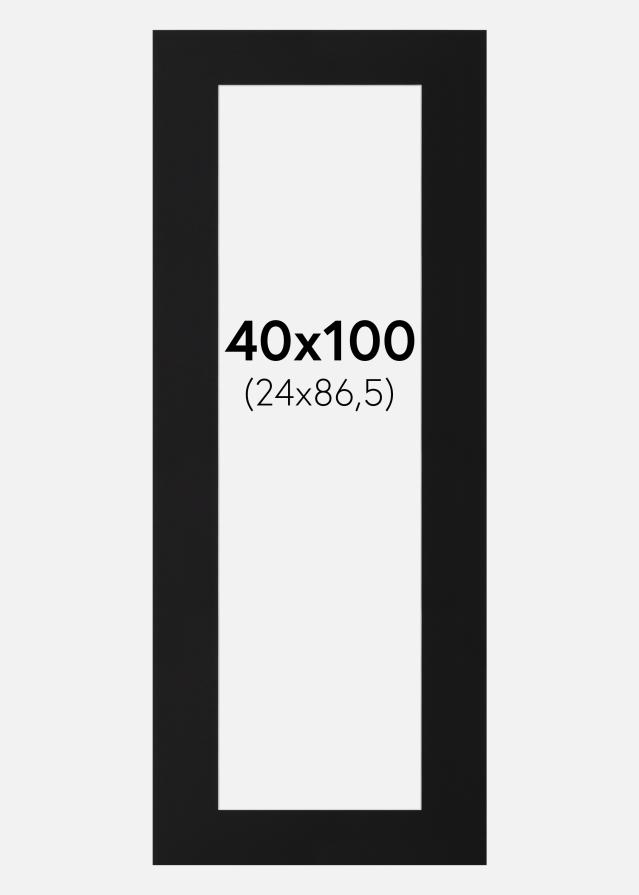 Paspartu Juodas Standartas (Balta Šerdis) 40x100 cm (24x86,5)